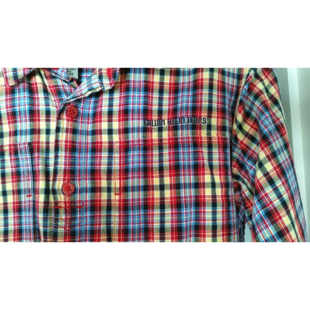 Calvin Klein Jeans Boy's Flannel Shirt CK Size Youth Large L/S Gorgeous Colors